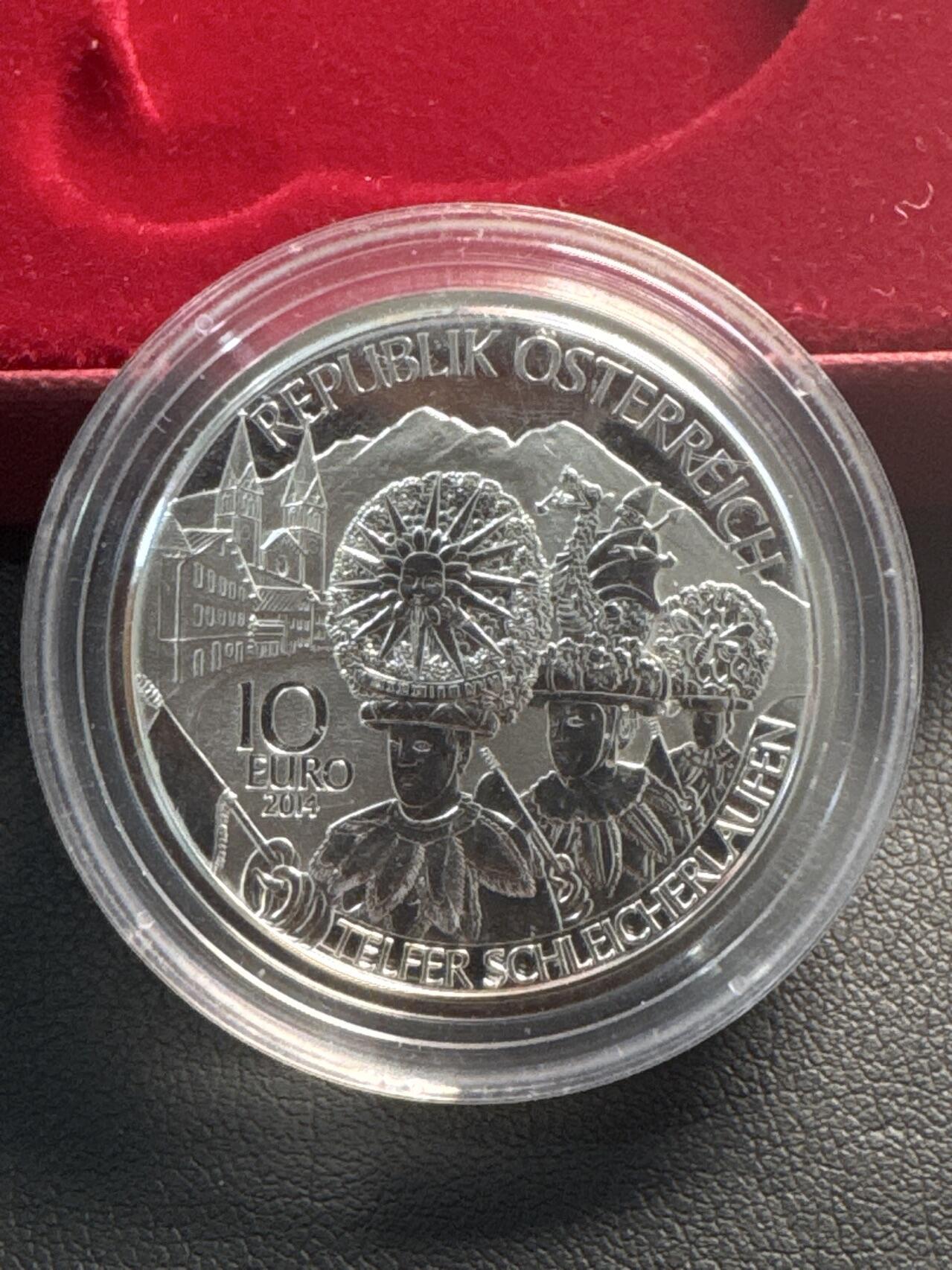 ❤️【币观天下】❤️ 第341期钱币拍卖- 2026.1.30周五晚上6点半场-长期征集拍品 春节前最后一场本场不能存放 节后恢复拍卖 奥地利联邦省系列银币 盒证齐全(面值10欧，重量17.3克)2014-1