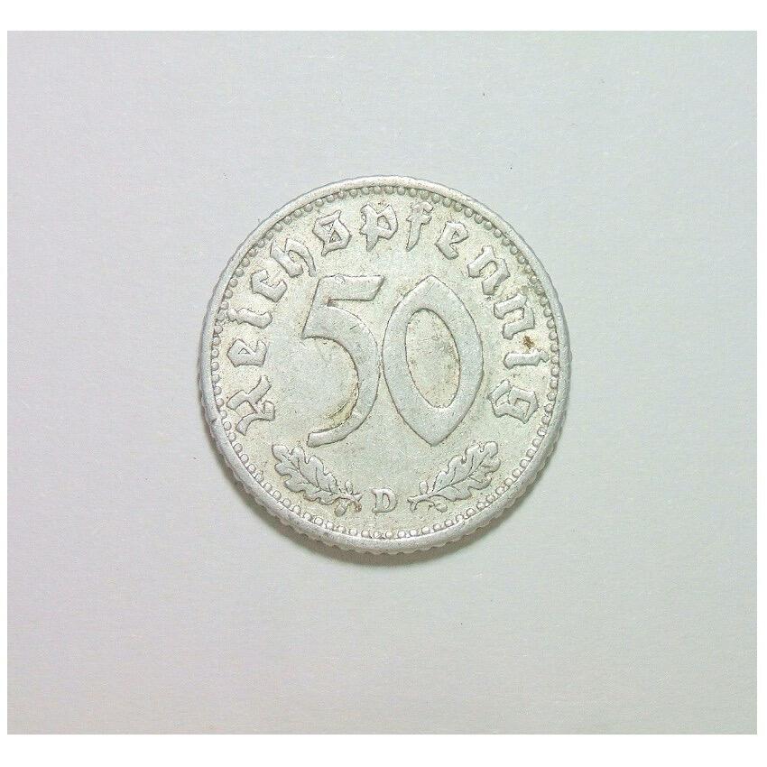 德国第三帝国1940年D版50芬尼 好品