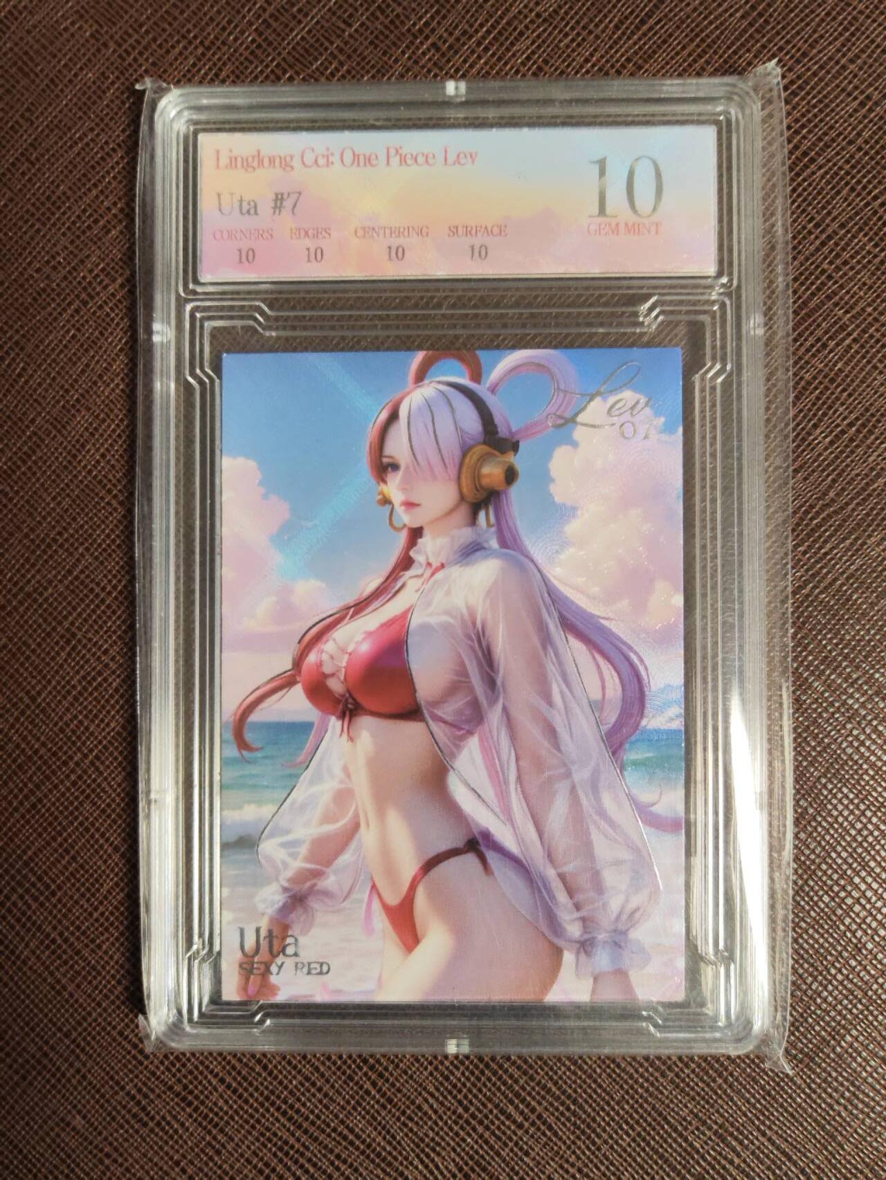 阳大大卡牌拍卖第96期（持续收拍品，周五晚上九点截拍，进群福利早知道） 【全10分】玲珑文创 航海王 第三弹评级卡 7#乌塔 银边普卡 带原封卡壳