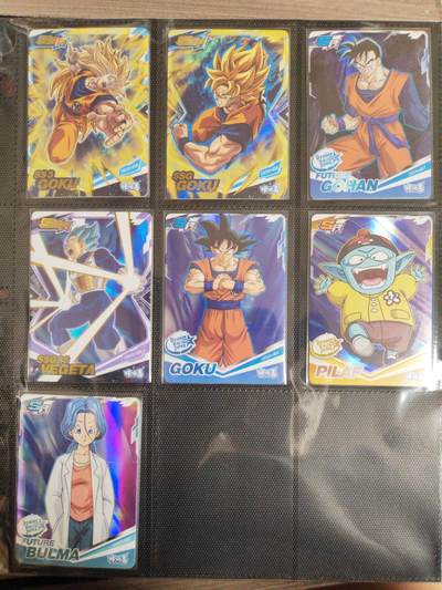 阳大大卡牌拍卖第96期（持续收拍品，周五晚上九点截拍，进群福利早知道） - 咔咔番 七龙珠 SR档&SSR档 7张 彩闪厚卡 带卡页卡膜
