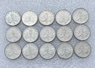 第一海外回流一元起拍收藏 散集专场  第296期 - 英国5便士硬币 小版 15枚