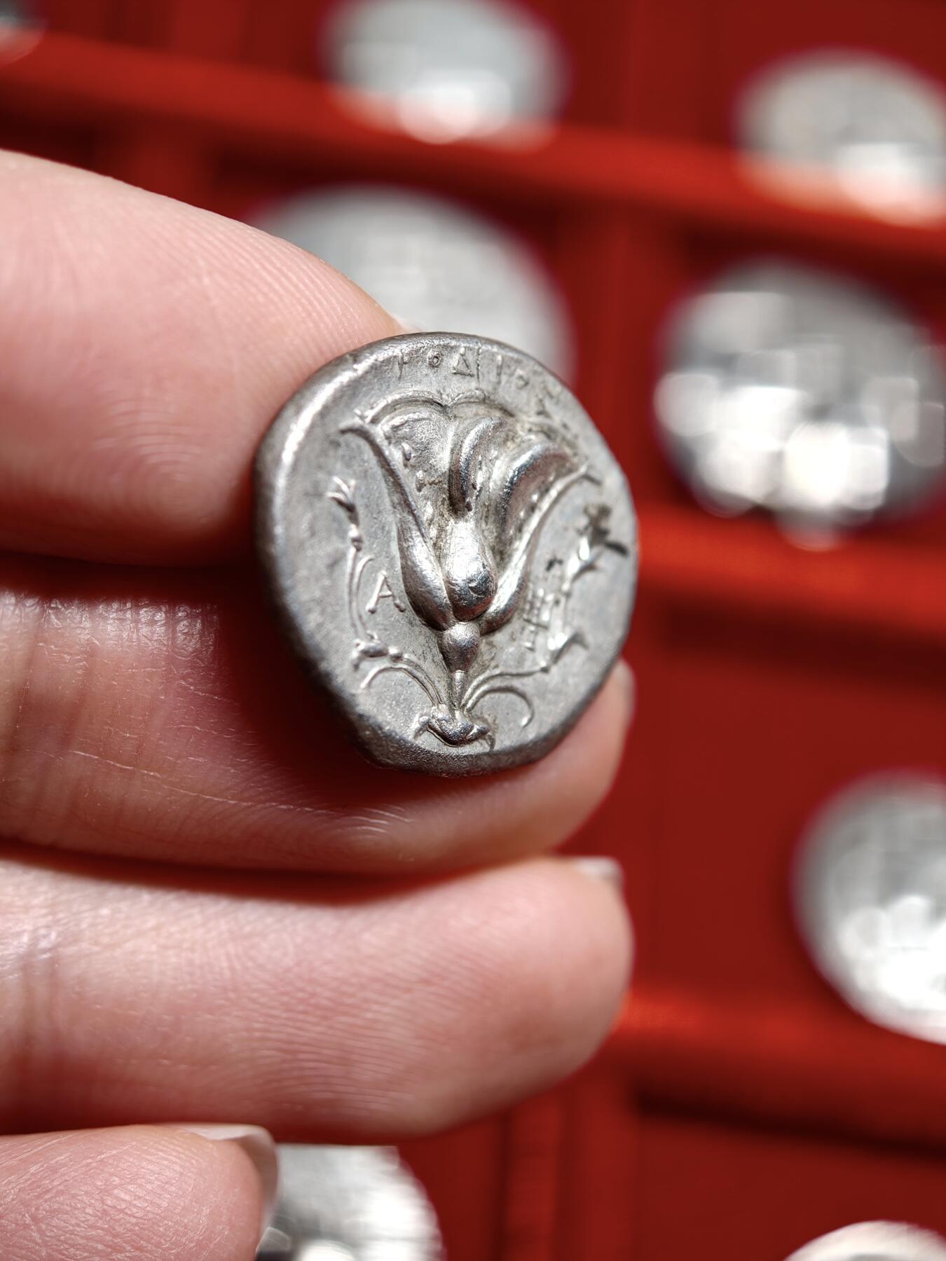 古希腊罗德岛太阳神玫瑰花银币