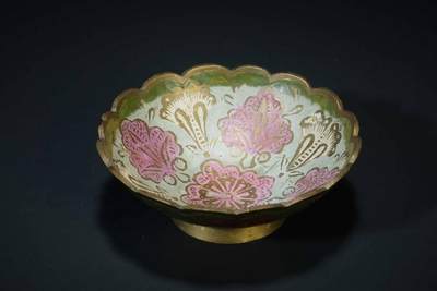 上海都达杂项专场十二（全场包邮】 - 铜珐琅彩刻花赏碗83-23