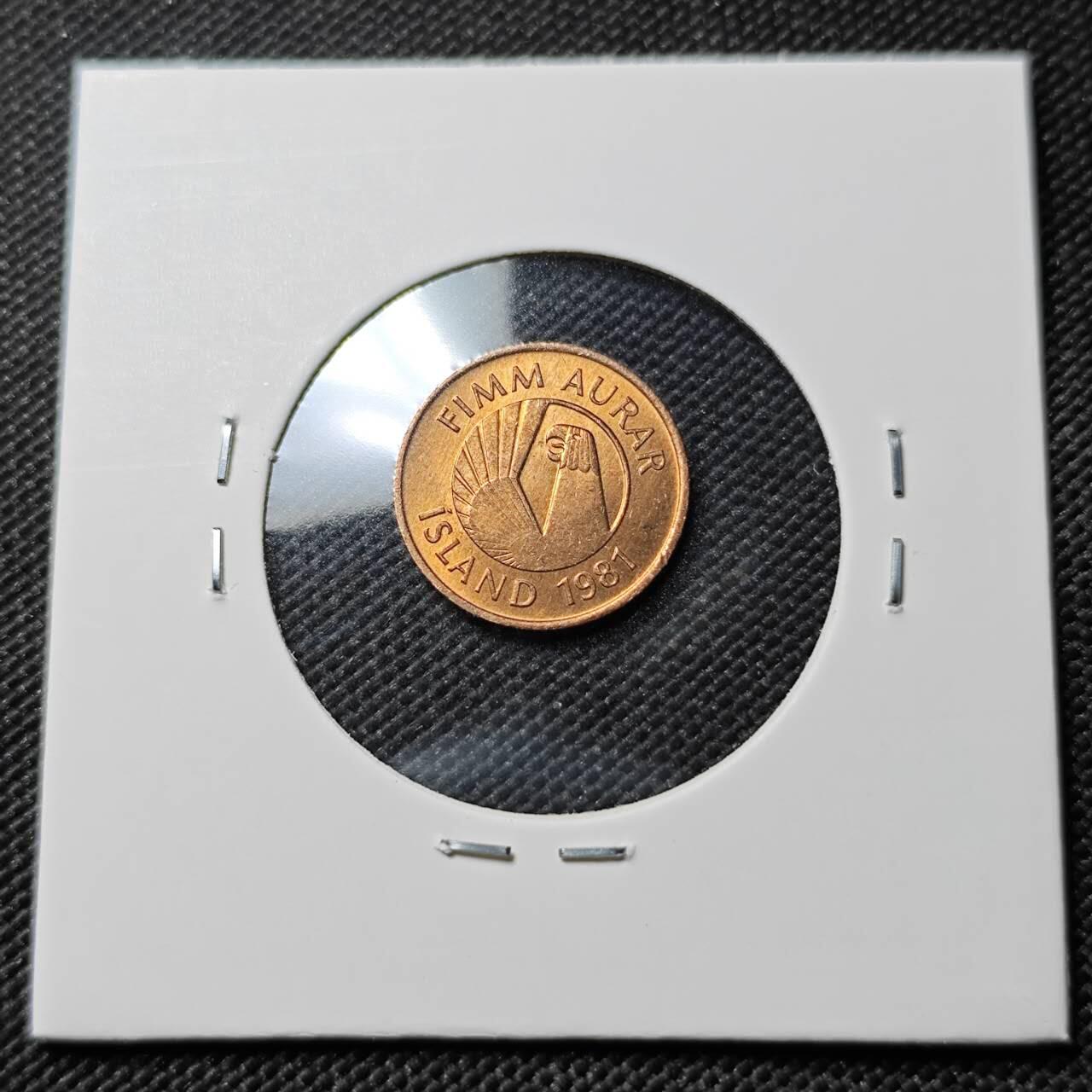 KK钱币收藏小铺  第390期  2月预留时间 周末发货  冰岛5奥拉铜币