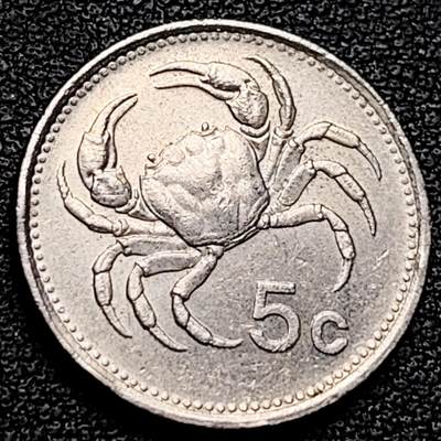 泉币菌-第178场- 精品福利场 - 1986年 马耳他5分 螃蟹 袖珍币