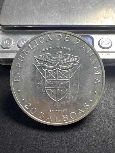 ❤️【币观天下】❤️ 第341期钱币拍卖- 2026.1.30周五晚上6点半场-长期征集拍品 春节前最后一场本场不能存放 节后恢复拍卖 - 1973 巴拿马 西蒙玻利瓦尔五盎司大银币131.32克