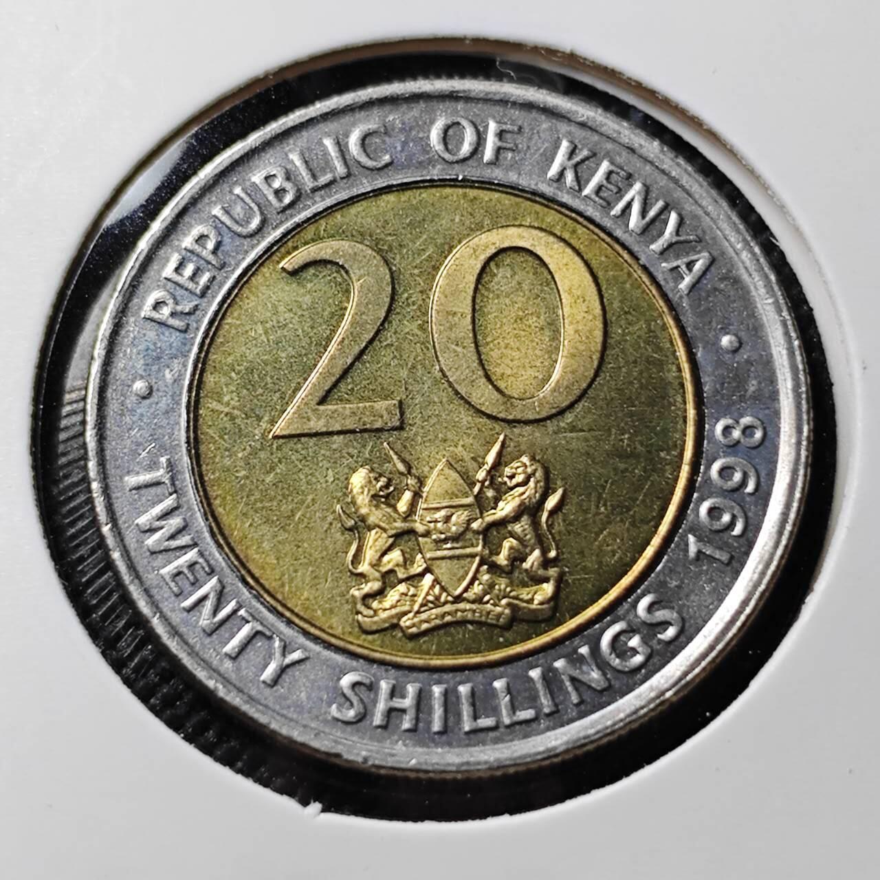 KK钱币收藏小铺  第390期  2月预留时间 周末发货  1998肯尼亚20先令