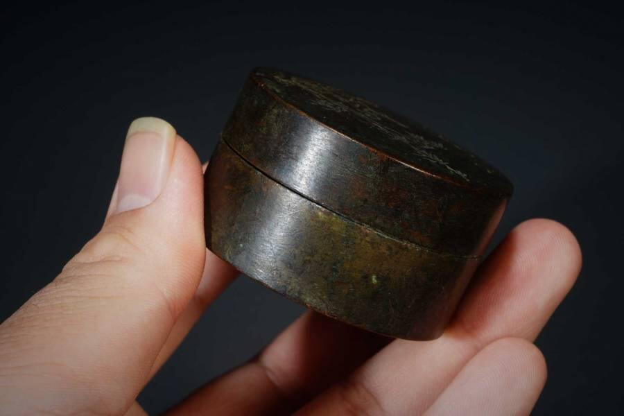 上海都达杂项专场十二（全场包邮】 铜制竹影月下小墨盒83-11