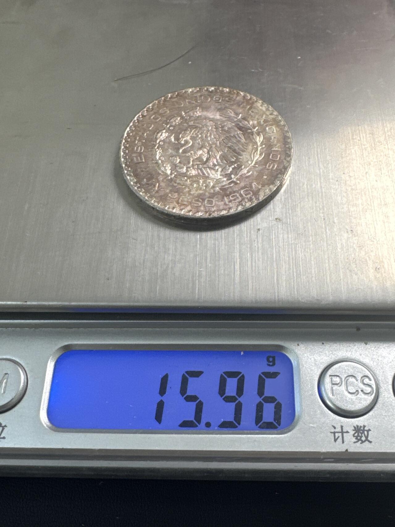 ❤️【币观天下】❤️ 第341期钱币拍卖- 2026.1.30周五晚上6点半场-长期征集拍品 春节前最后一场本场不能存放 节后恢复拍卖 墨西哥1964年1比索银币15.98克