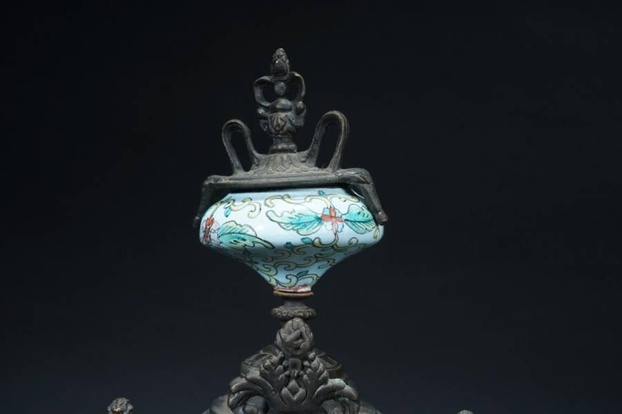 上海都达杂项专场十二（全场包邮】 西洋全铜画珐琅人物大摆钟83-5