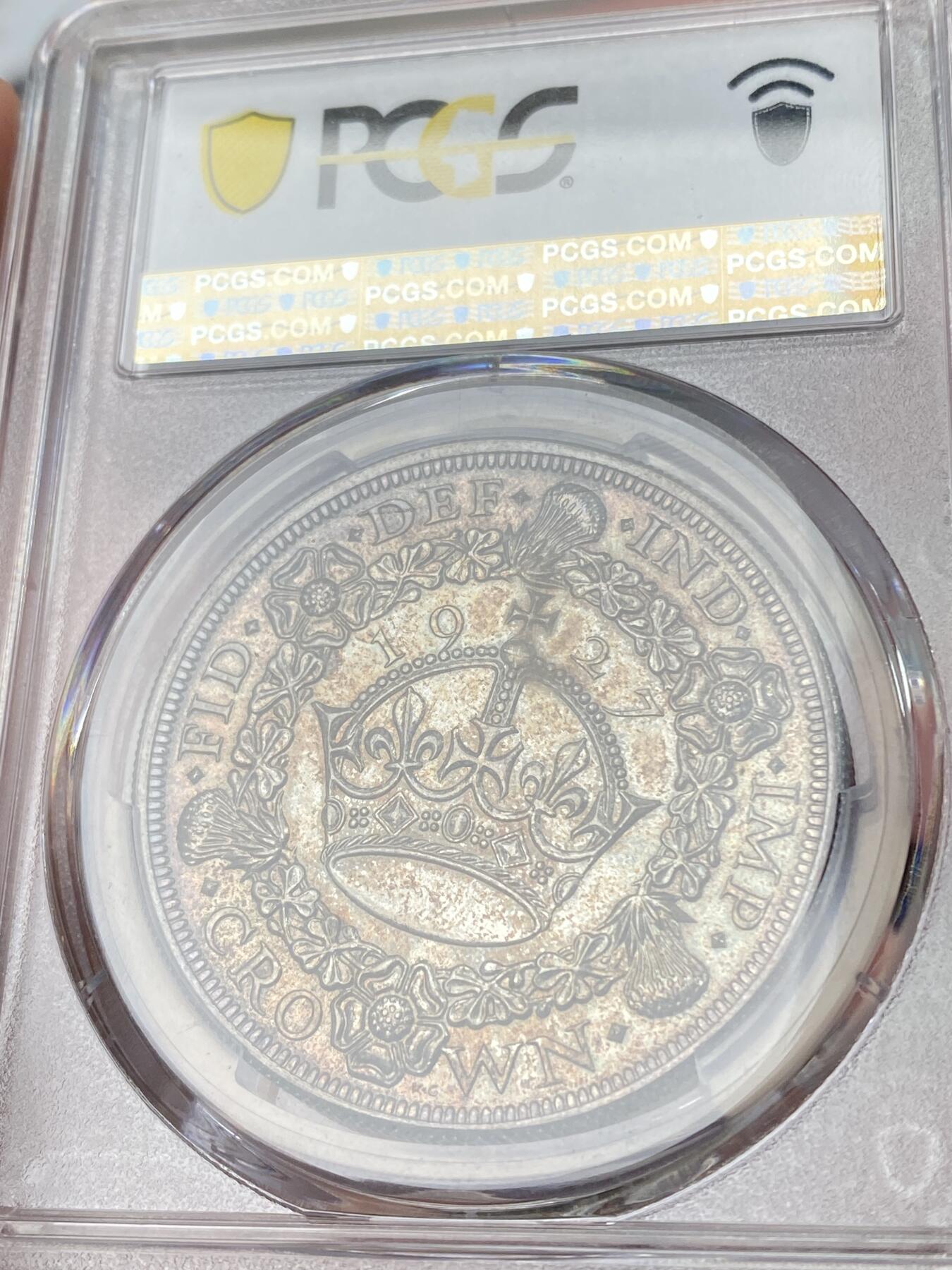 万国钱币拍卖第060期（万国六十期纪念大拍） PCGS PR62 1927英国乔治五世精制花冠克朗 发行量15000枚 镜面精铸厚重五彩极美
