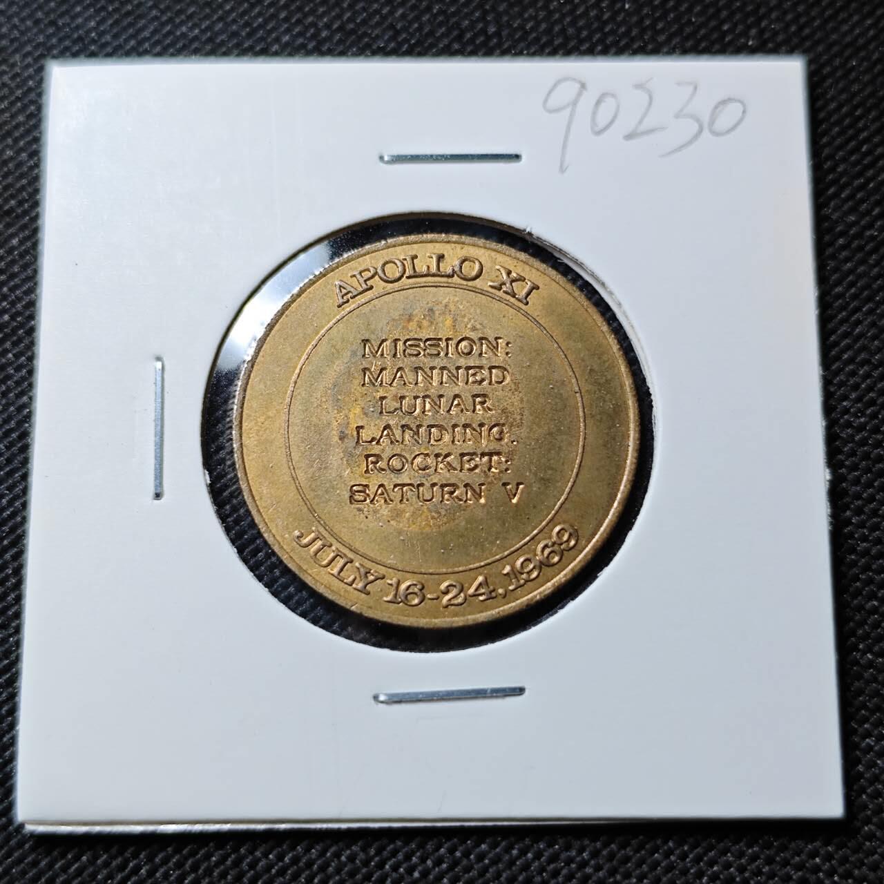 KK钱币收藏小铺  第390期  2月预留时间 周末发货  美国航天纪念铜章