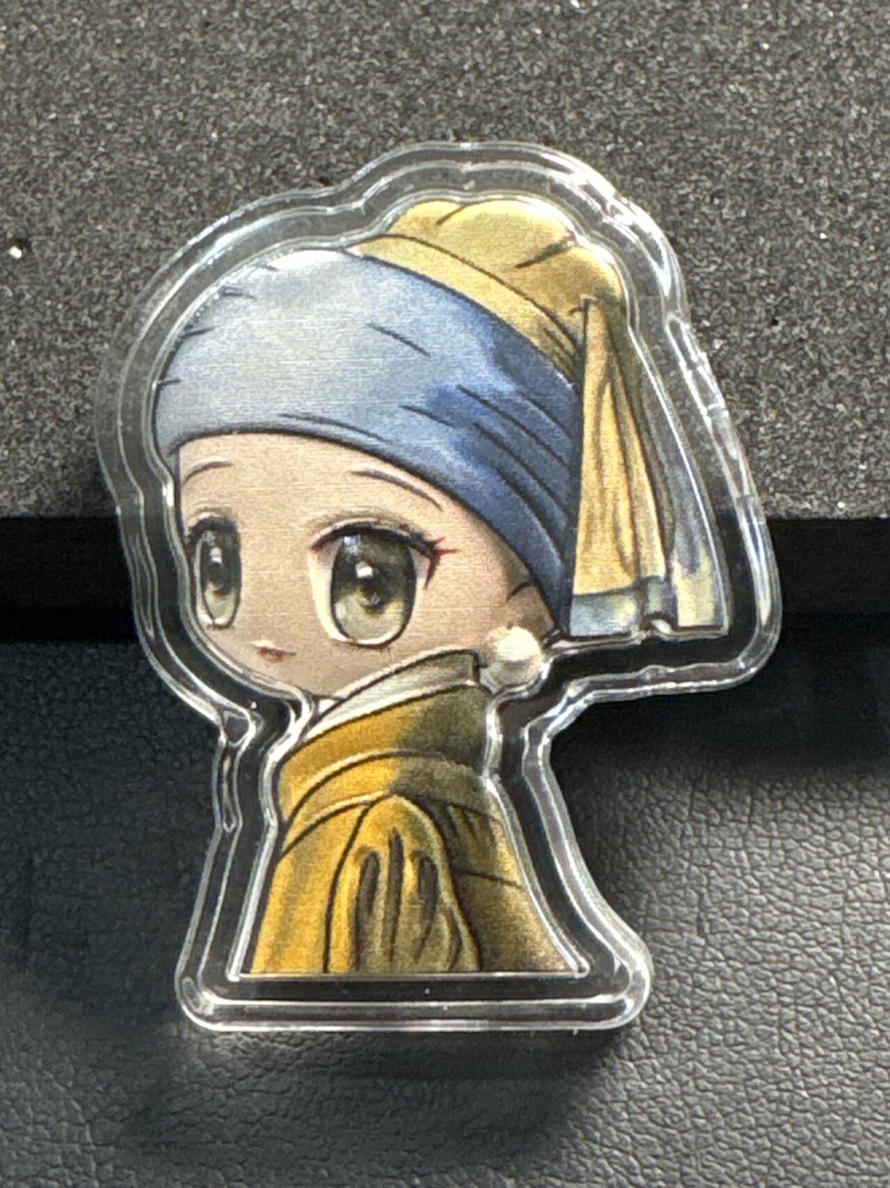 ❤️【币观天下】❤️ 第341期钱币拍卖- 2026.1.30周五晚上6点半场-长期征集拍品 春节前最后一场本场不能存放 节后恢复拍卖 乍得2023年卡通3D漫画戴珍珠项链的少女彩色异形银币10克（包装少个盖子）