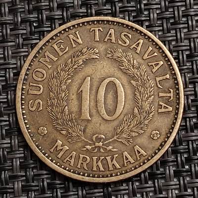 布加迪🐬～世界钱币(上海)🌾第 272 期 /  各国套币和散币 - 芬兰🇫🇮 1932年 10马克 27mm ~C18