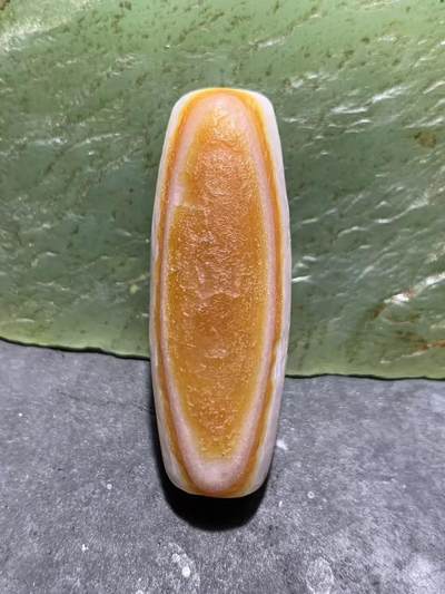 精美红白风化纹双天眼高玉化缠丝玛瑙桶珠一颗， - 精美红白风化纹双天眼高玉化缠丝玛瑙桶珠一颗，