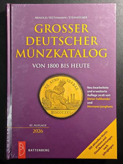 【德藏】世界币章拍卖第163期（拍品征集中~欢迎藏友联系） - 全新塑封 2026最新版 德国德国巴滕贝格大目录 1800年-至今 硬壳精装 铜板纸印刷 全书约736页