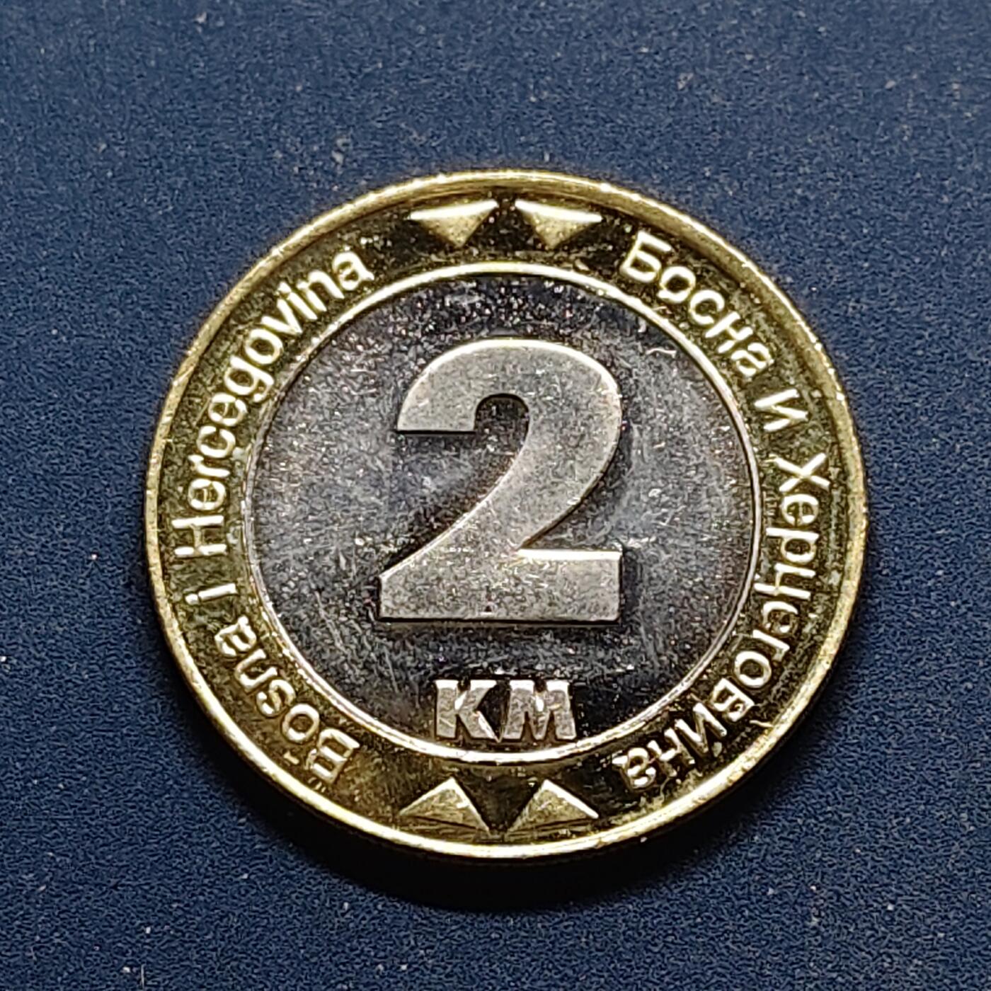 【全场包邮】纯粹捡漏拍498场-持续更新中 波斯尼亚和黑塞哥维那2003年2马克鸽子双色币