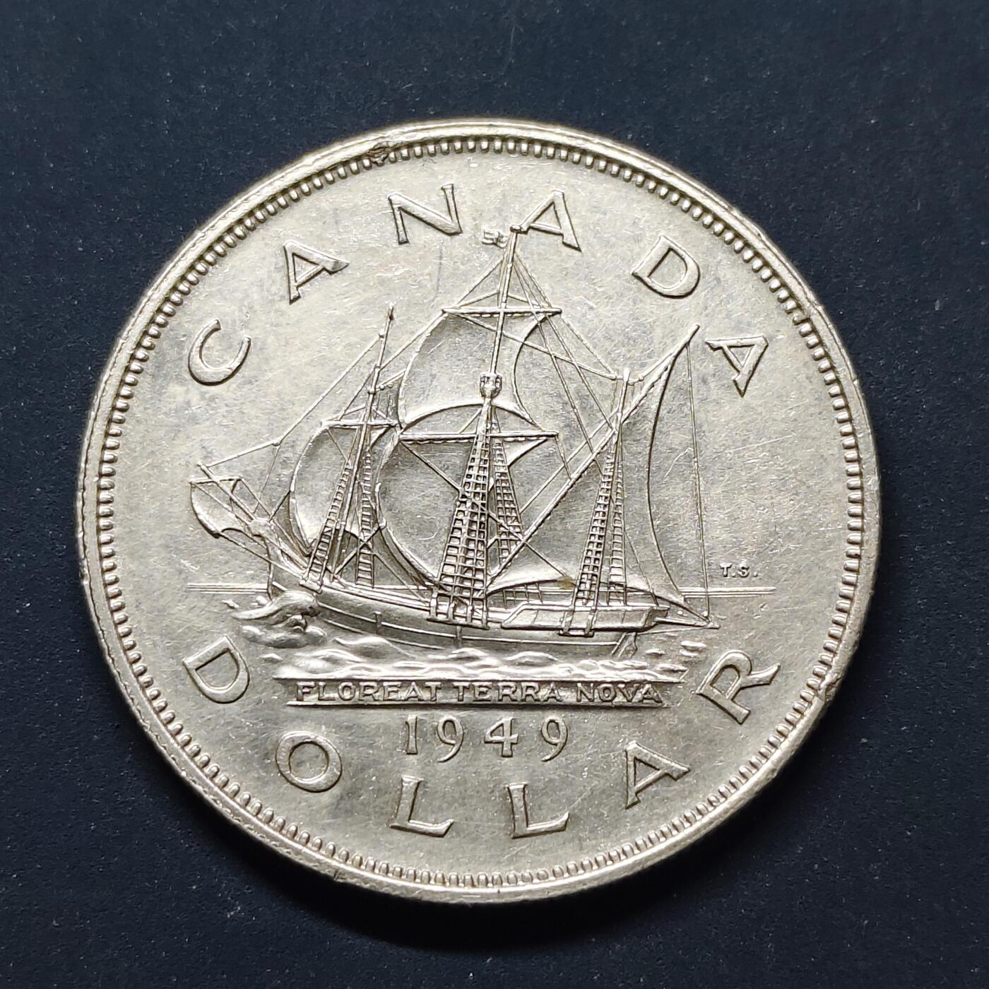 【全场包邮】纯粹捡漏拍499场-持续更新中 加拿大1949年1元纽芬兰加入联邦纪念银币【36毫米23.33克80%，纯银价约522元（按28元银价估算）】