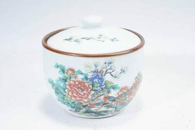 上海都达杂项专场十二（全场包邮】 - 五彩锦堂富贵图纹盖罐83-46