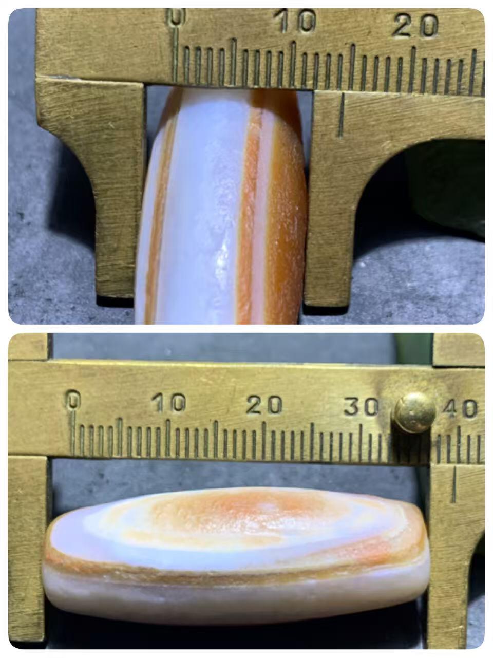 精美红白风化纹双天眼高玉化缠丝玛瑙桶珠一颗，