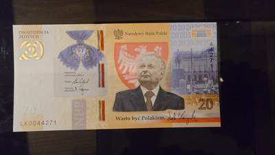 【新年十拍】世界钱币～微拍第231期暨2026年第10期  最新版日元目录以及其它外钞（周末起更新） - 2017年波兰20兹罗提纪念钞 全新绝品尾号271