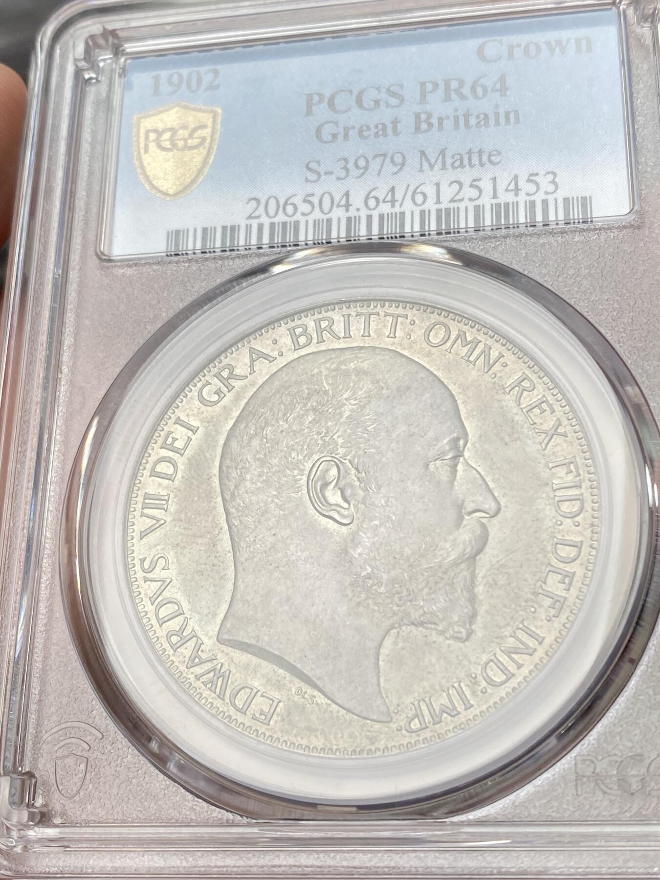 万国钱币拍卖第060期（万国六十期纪念大拍） PCGS PR64 1902英国爱德华七世精制马剑克朗 精制MATTE工艺 原盒五彩素描质感 顶级收藏品质