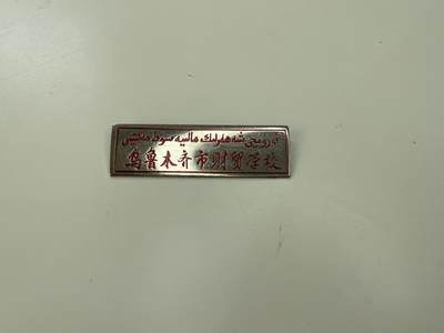 新时代收藏徽章红藏拍卖(第三十场)  徽章纸品证书杂项 - 乌鲁木齐财贸学校校徽 现新财大
