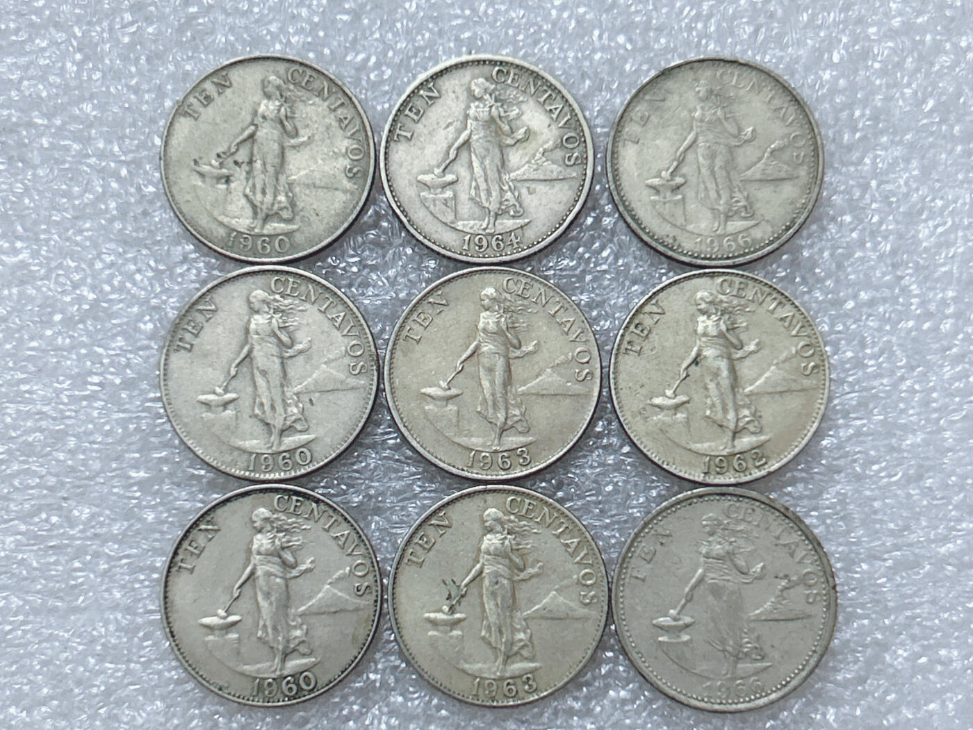 第一海外回流一元起拍收藏 散集专场  第296期 菲律宾打铁女神10分硬币 9枚