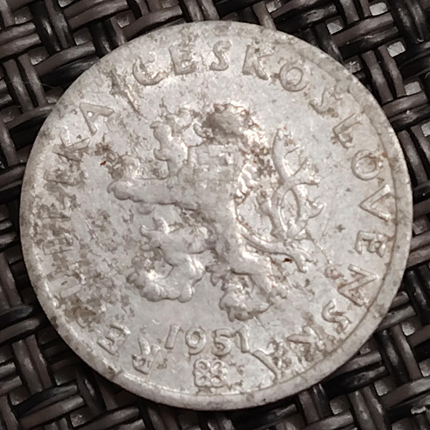 布加迪🐬～世界钱币(上海)🌾第 272 期 /  各国套币和散币 捷克斯洛伐克 1951年 20哈拉铝币