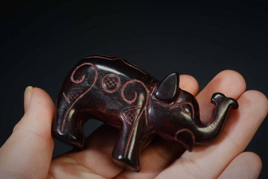 上海都达杂项专场十二（全场包邮】 老玉雕太平有象手把件83-39