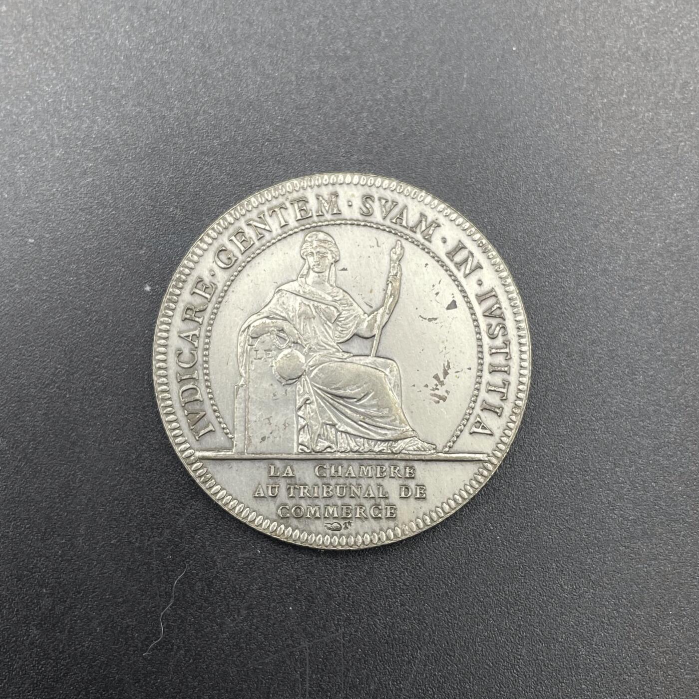 「木头集藏」章牌专场-第67场 法国南特商事法院银章，直径：32 mm，15.3 g，银标：丰饶角 1*  （925银）