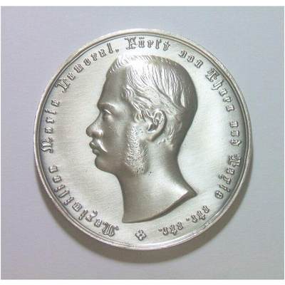 奥地利纪念1883年 亲王马克西米利安 茜茜公主姐夫 高浮雕精制大镀银章 42MM - 奥地利纪念1883年 亲王马克西米利安 茜茜公主姐夫 高浮雕精制大镀银章 42MM