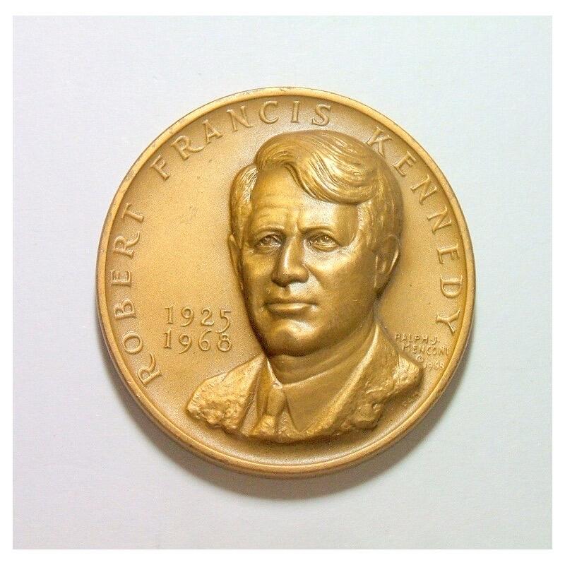 美国1968年 肯尼迪总统高浮雕精制大铜章 40MM