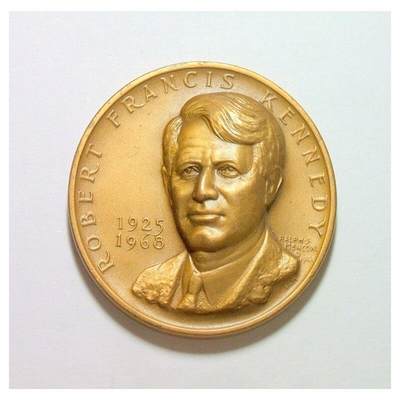美国1968年 肯尼迪总统高浮雕精制大铜章 40MM - 美国1968年 肯尼迪总统高浮雕精制大铜章 40MM