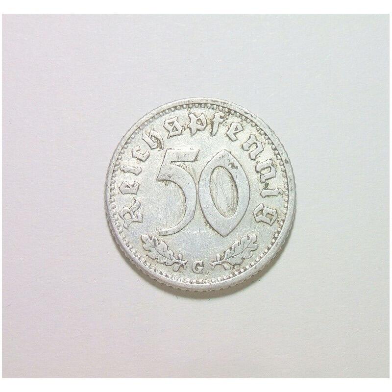 稀年 德国第三帝国1940年G版50芬尼 好品