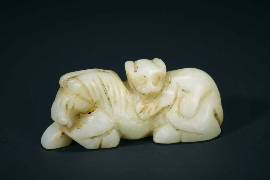 上海都达杂项专场十二（全场包邮】 古玉马上封侯手把件83-25