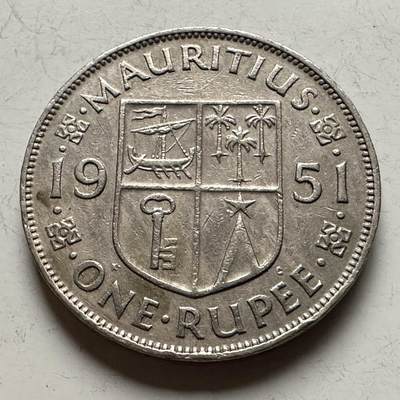 🌹外币初藏🌹🐯2026年第13场  每周二四六晚8️⃣点 接代拍 - 英属毛里求斯1951年一卢比