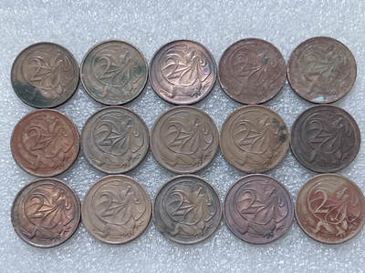 第一海外回流一元起拍收藏 散集专场  第296期 - 澳大利亚2分硬币 15枚