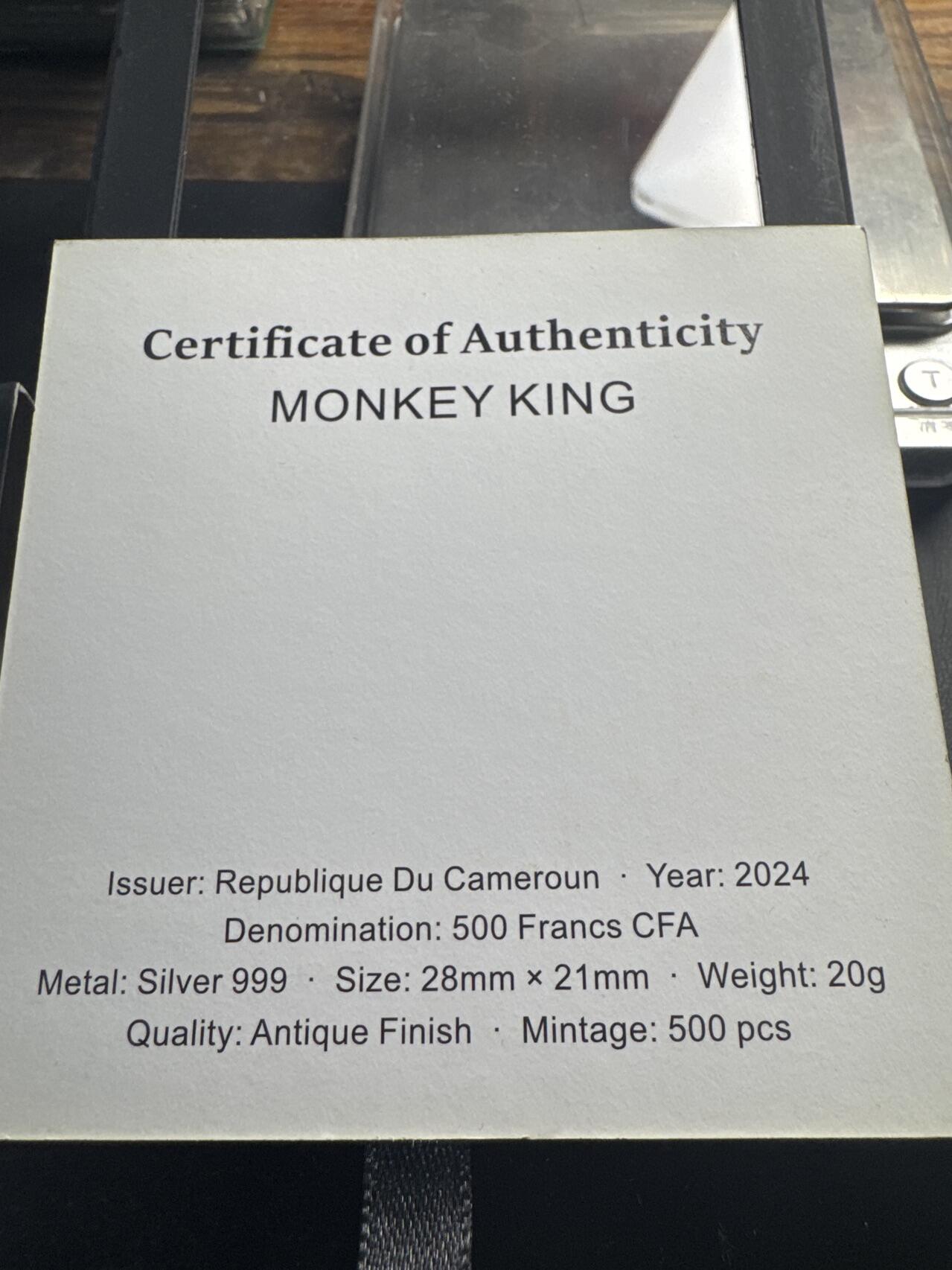 ❤️【币观天下】❤️ 第341期钱币拍卖- 2026.1.30周五晚上6点半场-长期征集拍品 春节前最后一场本场不能存放 节后恢复拍卖 喀麦隆2024年悟空纪念银币20克999银发行量500枚