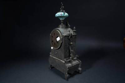 上海都达杂项专场90【全场包邮】  西洋全铜画珐琅人物大摆钟83-5