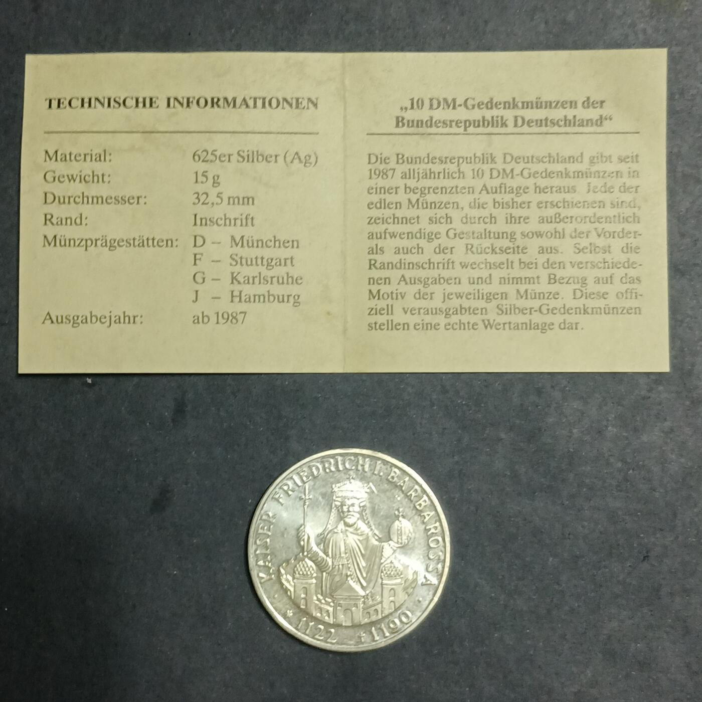 【游宝拍卖】乙巳蛇年第115期 蛇年收官场 德国1990年10马克银币 15克 带包装+证书