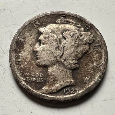 🌹外币初藏🌹🐯2026年第13场  每周二四六晚8️⃣点 接代拍 - 美国1927年10分银币 2.5克90%银