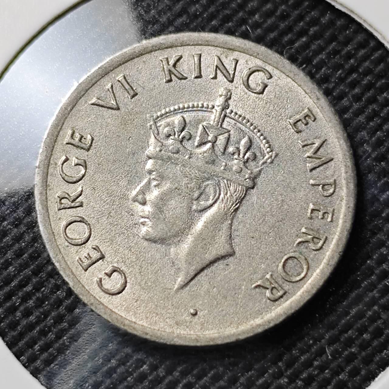 KK钱币收藏小铺  第390期  2月预留时间 周末发货  1947英属印度1/4卢比