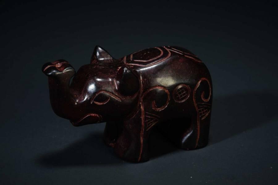 上海都达杂项专场十二（全场包邮】 老玉雕太平有象手把件83-39