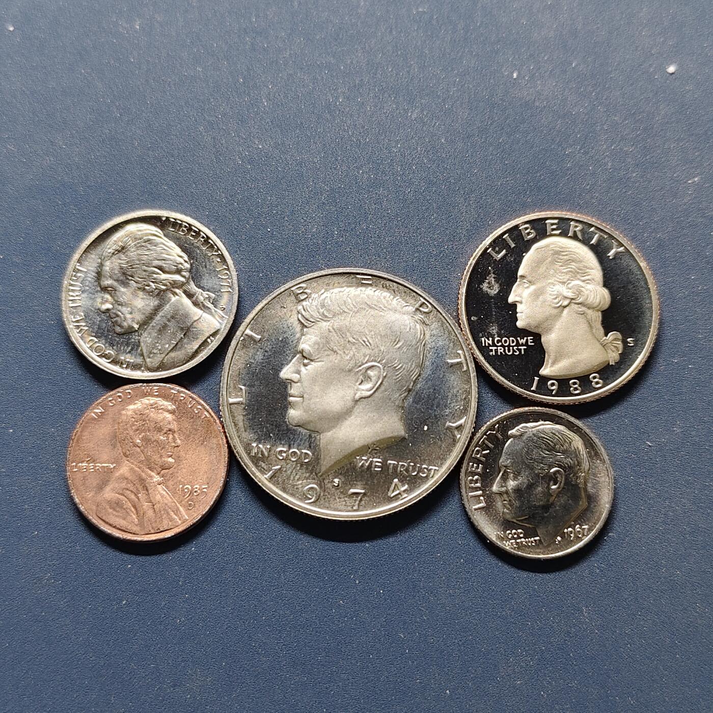 【全场包邮】纯粹捡漏拍498场-持续更新中 美国各年份精制普制混合版5枚套币