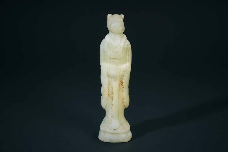 上海都达杂项专场十二（全场包邮】 古玉雕兽面人身小摆件83-32