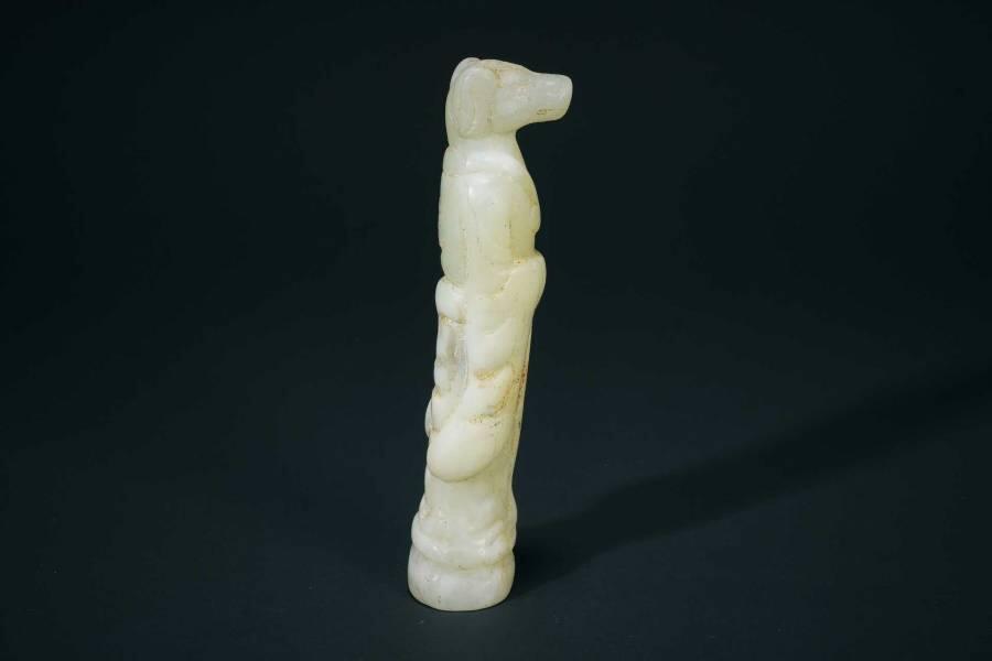 上海都达杂项专场十二（全场包邮】 古玉雕兽面人身小摆件83-32