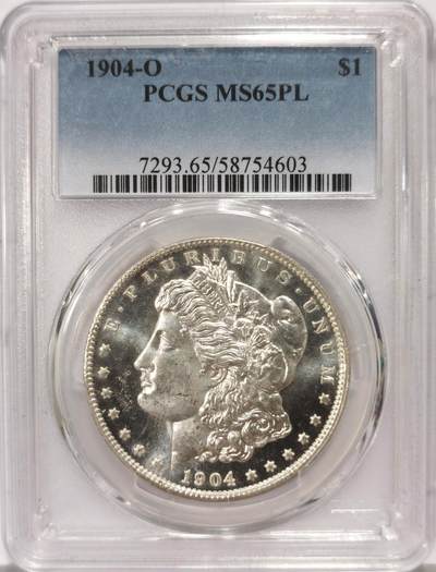 博洋堂世界钱币拍卖第159期（全场包邮） - PCGS MS65PL 美国1904年O版摩根银币，镜面感十足
