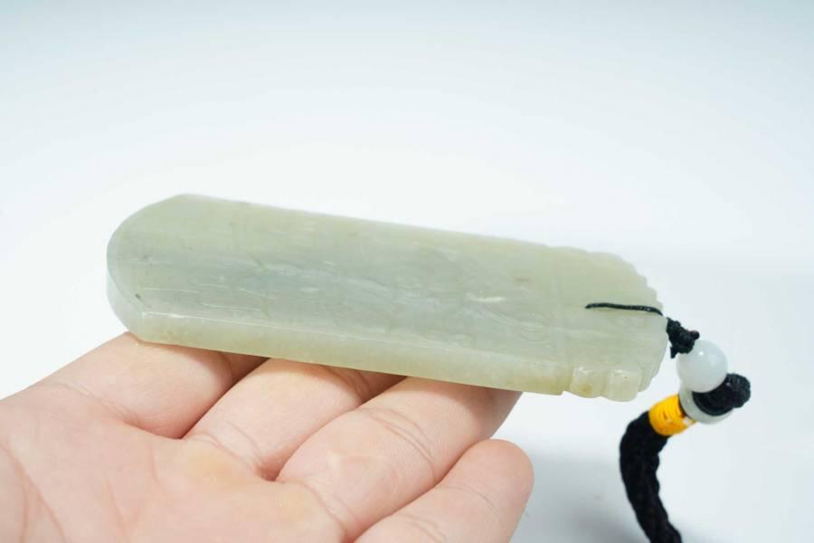 上海都达杂项专场十二（全场包邮】 90年代 和田玉精雕《人物诗文》挂牌83-33