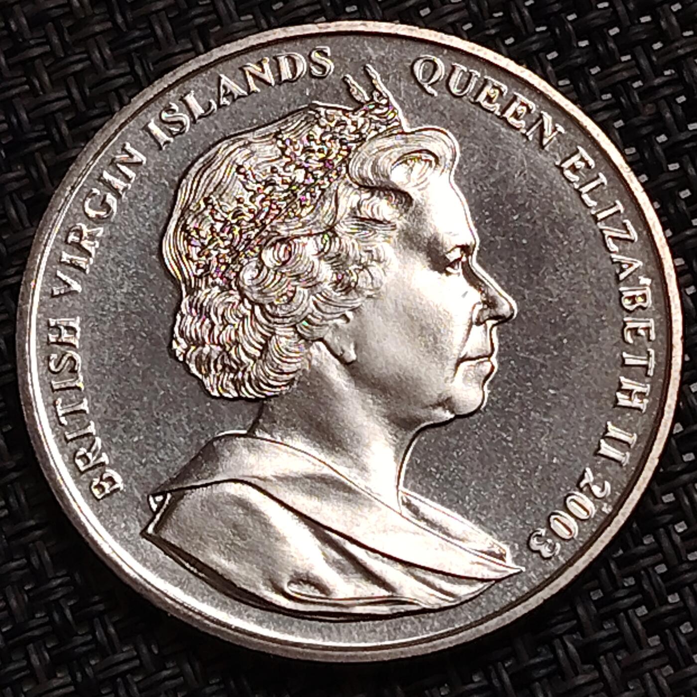 布加迪🐬～世界钱币(上海)🌾第 272 期 /  各国套币和散币 英属维尔京群岛 2003年 1元 女王加冕金禧